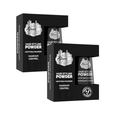 Imagen de The Shave Factory Polvo de volumen I Hair Styling Powder para hombres pelo estilos casuales larga duración cabello mate y voluminoso Mattifying Volume 2 x 20 g