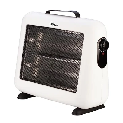Imagen de ARDES AR444 TWENTYFOUR Estufa de Cuarzo con Manija Ecopiel Calentamiento Irradiación 2 Potencias 400W/800W Compacta Ideal Para Habitaciones Pequeñas