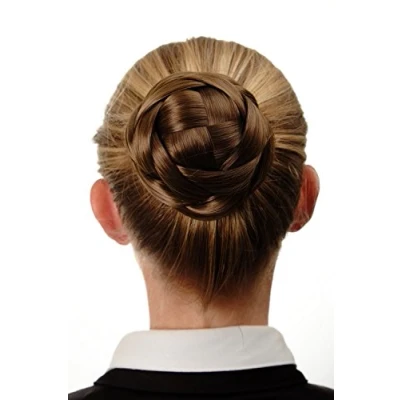 Imagen de WIG ME UP Moño accesorio para el pelo entrelazado de manera elegante novia traje peineta horquilla castaño dorado Q399D 12
