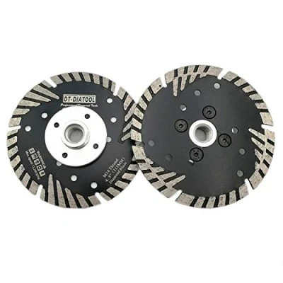 Imagen de DT DIATOOL Disco Tronzador Diamante 2 Piezas 115 mm x M14 Hoja de Sierra Turbo con Dientes Protectores para Cortar Moler Hormigón Mármol Granito Azulejos