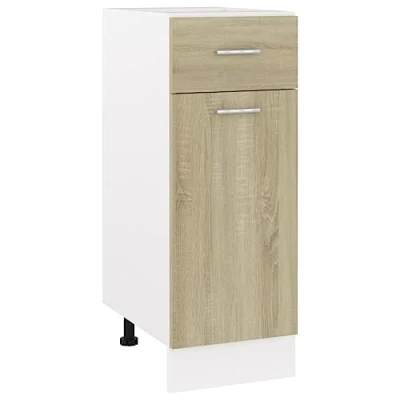 Imagen de vidaXL Armario Inferior contrachapada Color Roble 30x46x81,5cm, de Cocina, Mueble almacenaje Cocina