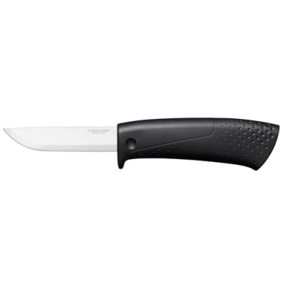 Imagen de Fiskars Cuchillo para construcción, Incluye funda con afilador, 21,1 cm, Negro, 1023617