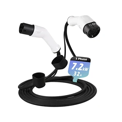 Imagen de EVIEUN Cable de Carga para Coches Eléctricos PHEV, 62196 2 7M 32A(7.2KW) Recarga Coche Eléctrico híbrido Tipo a Estación Cargador EV Certificado por TÜV