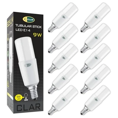 Imagen de CLAR Bombilla LED E14, Bombillas E14 Luz Fria, LED, Casquillo Fino, 9W (Pack 10)