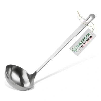 Imagen de Chefkoch Cuchara para servir y sopas guisos, acero inoxidable de aspecto mate sopera apta lavavajillas