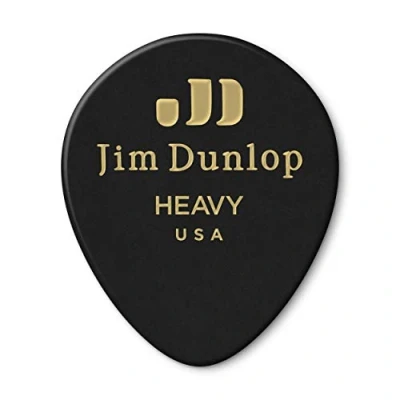 Imagen de JIM DUNLOP Púas Genuine Celluloid Teardrop, Saco de 12, Negro, duro