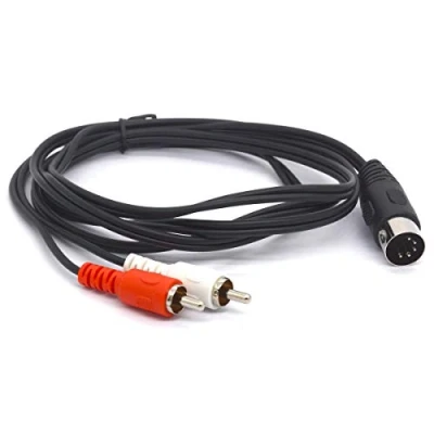 Imagen de cable Midi a RCA de 5 pines, macho pines 2 conectores Phono macho, audio para Bang &amp; Olufsen, Naim, Quad, sistemas estéreo