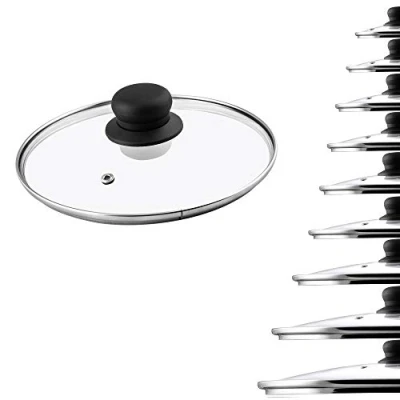 Imagen de KADAX Tapa de Cristal para Sartén, Cacerola, Ollas, universal, Tapadera con Mango plástico, redonda, Vidro (22cm)