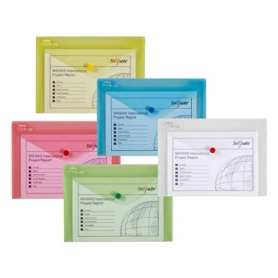 Imagen de Snopake 11395 Polyfile A5 Popper Wallet File with Press Stud Classic Assorted Colours (Pack 5)