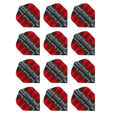 Imagen de RED DRAGON Hardcore Radical Bloques de dardos negros y rojos 4 juegos por paquete (12 vuelos en total)