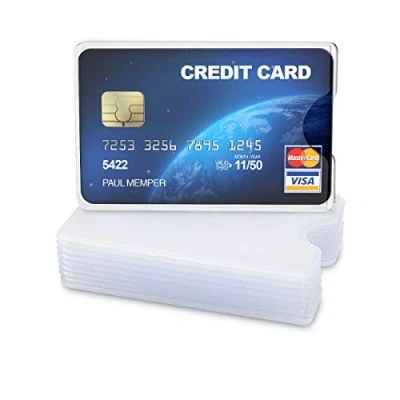Imagen de kwmobile 10x Funda Protectora Tarjeta de crédito y débito Set Cubiertas protección para Tarjetas Tarjetero Individual Transparente Mate