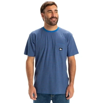 Imagen de Quiksilver Kentin SS Pocket Top de Punto Manga Corta, Nebulasbluekentinstripe, Medium para Hombre