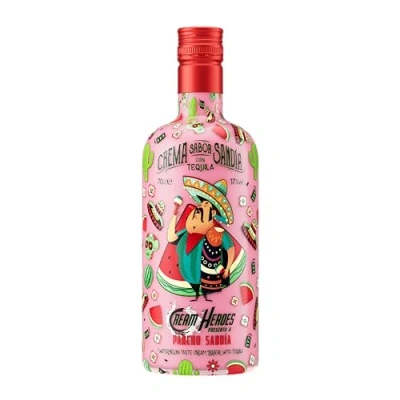Imagen de CREAM HEROES Crema de Sandía con Tequila 70 cl/700 ml Pancho
