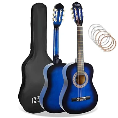 Imagen de 3rd Avenue Paquete Para Principiantes Con Cuerdas De Nailon Español Guitarra Clásica Niños De, Tamaño 1/2, 6 Meses Lecciones Gratis, Bolsa Y Cuerdas, Color Azul
