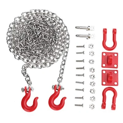 Imagen de Tbest Ganchos de Remolque RC fijos, Accesorio Modelo Coche Cadena Metal para Chenille Escalada