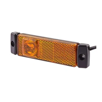 Imagen de HELLA Luz de delimitación lateral LED 12V Conexión roscada/montaje exterior ADR/GGVS Color tulipa: amarillo Cable: 500mm Conector: extremos cable abiertos 2PS 008 645 507