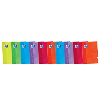 Imagen de Oxford, Libretas Grapadas A5+, Tapa Blanda, 48 Hojas Blancas Lisas. Pack 10 Cuadernos, Colores Surtidos