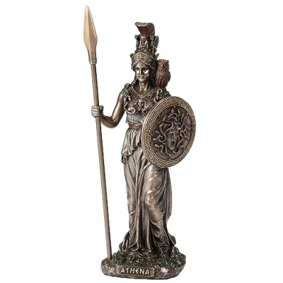 Imagen de Veronese Design Escultura de resina Atenea la diosa griega sabiduría, 6 1/2, acabado bronce fundido en frío