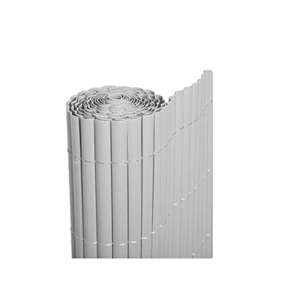 Imagen de BONERVA Cañizo PVC Color Blanco Valla de decoración Exterior para jardín y terraza Media caña (2 X 3 Metros)