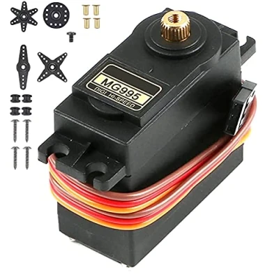 Imagen de MMOBIEL Kit de microservomotor 55 g 90 para dron RC/Coche/Aeroplano/Helicóptero/Vehículos/Robots/Compatible con proyectos Arduino y Raspberry Pi Incl. tornillos 4 servobrazos