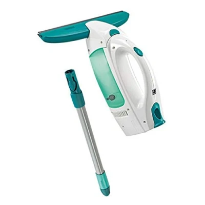 Imagen de Leifheit Set de aspirador limpiacristales Dry &amp; Clean con palo 43 cm., limpiaventanas para limpieza 360º, aspiradora vertical, 38 minutos autonomía