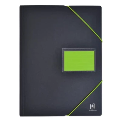 Imagen de OXFORD Protège Documents Students A4 120 vues / 60 Pochettes Couverture Polypro Bicolore Noir/Vert