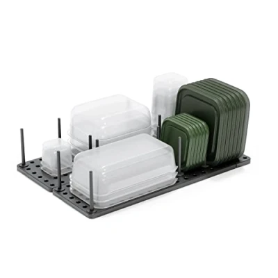 Imagen de Umbra Peggy Bandeja organizadora para utilizarse en alacenas, repisas o cajones, Sistema de almacenamiento ajustable, Color Carbón, 54.292999999999999 x 30.163 10.16 cm