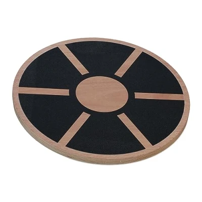 Imagen de Relaxdays Tabla Equilibrio, para Principiantes y Experimentados, 8 x 40 cm, Fitness Balance Board, Madera, Natural/Negro, cm