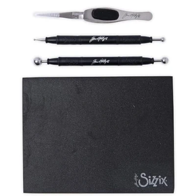 Imagen de Sizzix 665304 Kit de moldeado Tim Holtz Juego álbumes recortes y tarjetas, color negro, Talla única