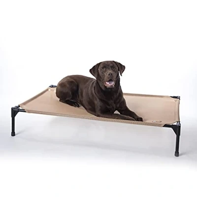 Imagen de K&amp;H Pet Products Original Cot Cama elevada para Mascotas Todas Las Estaciones, Malla bronceada, Grande, 30 x 42 7 Pulgadas