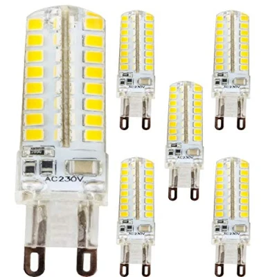 Imagen de Mengjay 5x bombilla LED G9 5W, sin parpadeo, 400LM, 220 240V, blanco cálido 3000K