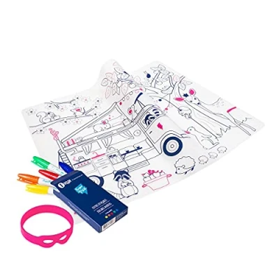 Imagen de Super Little Juego de Mesa para Colorear Dream Van 5 rotuladores y Pulsera incluidos, fácil Limpiar, Reutilizable, Antibacteriano, a Partir 3 años