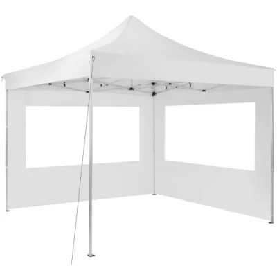 Imagen de tectake® Carpa Plegable, Estructura Robusta, Impermeable, Cenador con Ventanas, Pergolas de Jardin, Toldo Camping, Playa, Exterior, Carpas Impermeables, Cenadores para Jardin 3x3 m Blanco