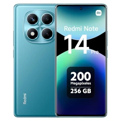 Imagen de Xiaomi Redmi Note 14 Pro Smartphone de 8+256GB, Pantalla 6.67&quot; AMOLED FHD+ 120Hz, MediaTek Helio G100 Ultra, cámara 200MP, TurboCharge 45W, 5500 mAh, Cargador no Incluido, Azul (Versión ES)