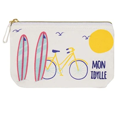Imagen de Draeger Paris Bolsa de algodón Estampada Colorida Organizador Bolso/Bolsa Belleza Mon Idylle (en francés) 21 x 12 cm