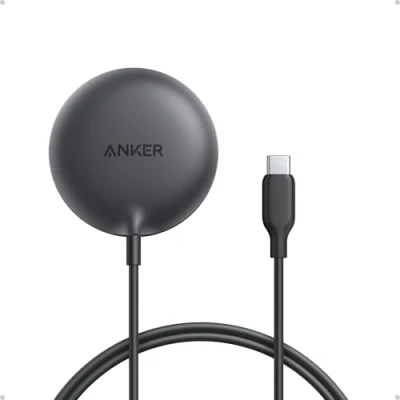 Imagen de Anker Zolo Cargador Inalámbrico iPhone Magnético 15W, con Certificación Qi2, base de Carga Inalámbrica Compatible MagSafe, para las Series 16/15/14, AirPods y más (adaptador no incluido)
