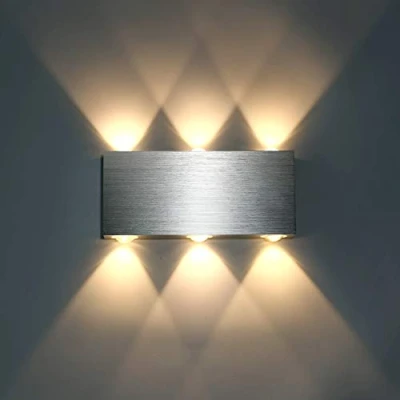 Imagen de Lightess 18W Apliques Pared LED Lámpara de Interior Luz Moderna Puro Aluminio Iluminación para Dormitorio, Pasillo, Entrada,Sala Estar (blanco cálido, 18w)