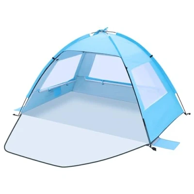 Imagen de Tienda Playa Portátil Protección UV 50+, Carpa Sol y Viento, Extra Ligera de Montaje Fácil, Campaña para Playa, Camping Familiar Parque(Azul, 2 Personas)