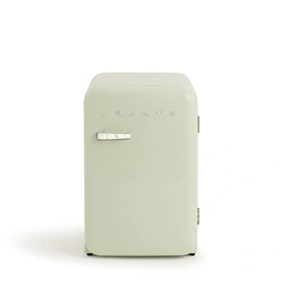 Imagen de CREATE / RETRO FRIDGE 83.5 MARBLE/Frigorífico verde pastel maneta mármol 98W, bajo consumo, 2 estantes, regulador temperatura, botellero, 56x54x84cm