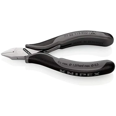 Imagen de Knipex Alicates de corte diagonal para electrónica ESD con fundas multicomponentes 115 mm 77 12