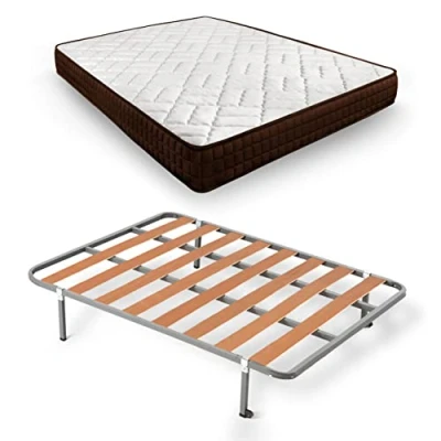 Imagen de HOGAR24 ES Cama Completa, Colchón Viscosoft Dream Flex 15 + Somier Lamas con Patas, Medida: 135x190 cm