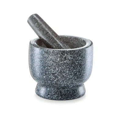 Imagen de Zeller 24500 Juego de mortero y pilón, ø12 cm, altura 10 color granito antracita