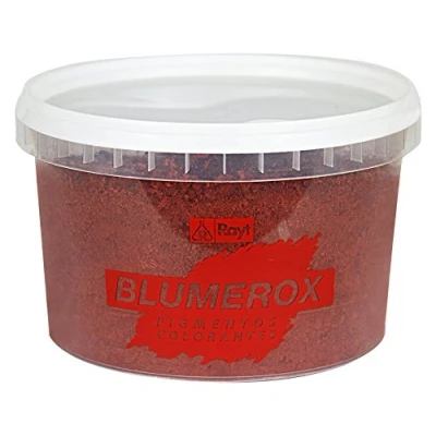 Imagen de Rayt 1182 81 Blumerox Polvo para Interiores y Exteriores Cemento Blanco o Gris, Cal Yeso. Altísimo Poder colorante. Pigmentos de Primera Calidad. Color Rojo 04, 750gr
