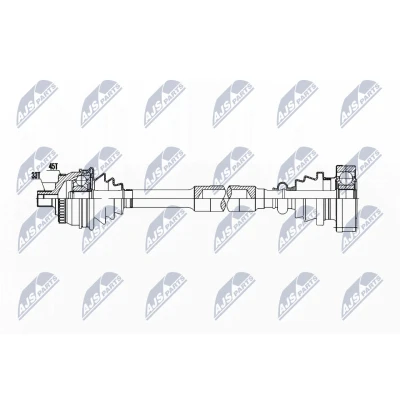 Imagen de NTY NPW AU 040 Árbol de transmisión Eje delantero, izquierda 612 Caja cambios manual VOLKSWAGEN: Passat B5 GP Berlina, Variant