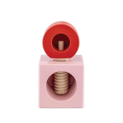 Imagen de Alessi Twergi ES20 2 Cascanueces de Diseño, en Madera Haya, con Empuñadura y Cuerpo Coloreados, Acabado Lacado Brillante, Rosa Rojo