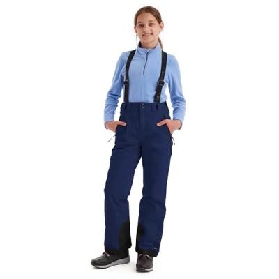 Imagen de Killtec 43402 000 Pantalones de esquí para niña con Peto Desmontable y protección en los Bordes, 242, Azul Marino, 128