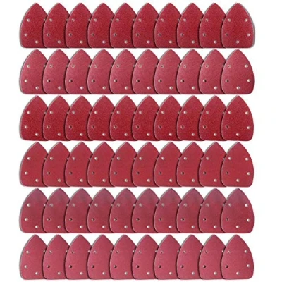 Imagen de AUSTOR 60 Piezas Hojas de Lija Triangular Papel Gancho y Bucle Surtidos 40/60/80/120/180/240 Grano