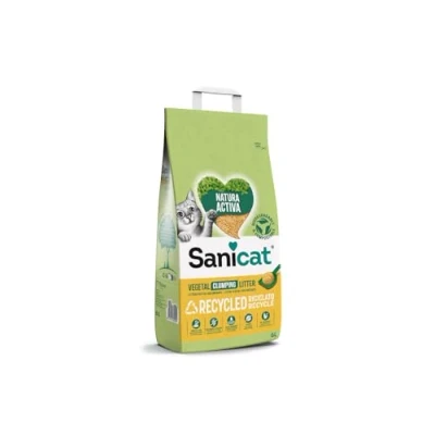 Imagen de Sanicat Lecho aglomerante para gatos de mazorca maíz reciclada, Absorción superior y control olores, Producto ecológico biodegradable, 6 L capacidad