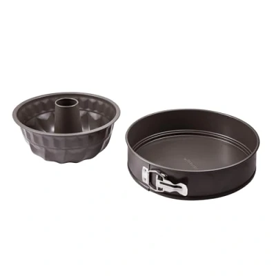 Imagen de BERGNER Set de 2 Bandejas para el Horno, Fuentes Rectangulares Horno Extrema Resistencia, Fabricados en Acero Antiadherente, Apto y Lavavajilla, 26,5 cm, 13 cm