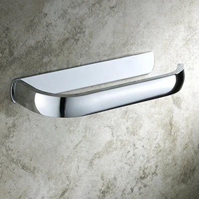 Imagen de Aothpher Soporte de papel para rollo higiénico moderno pared baño, latón, acabado cromado (blanco, latón)